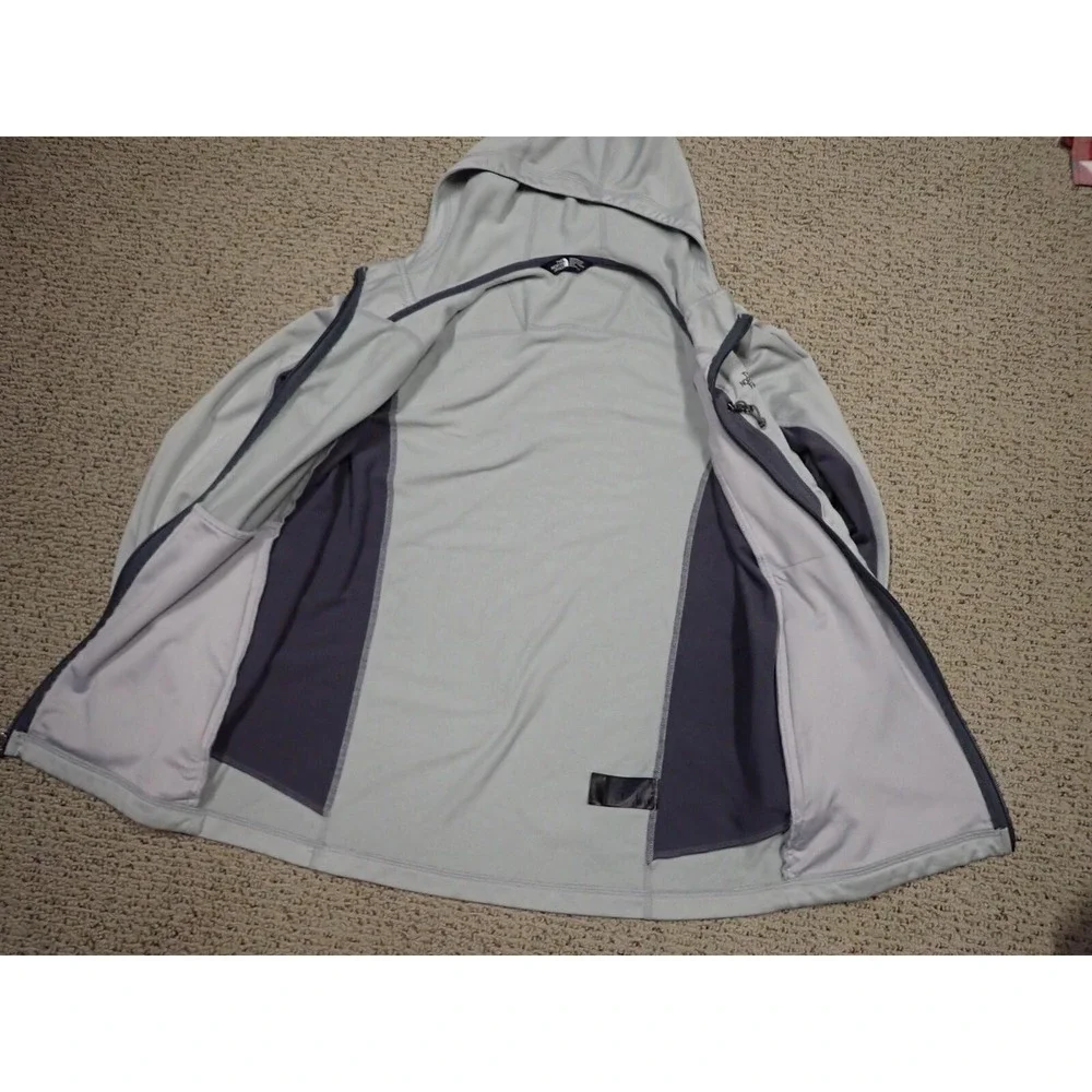 The North Face Fleece Hoodie Mens‎ Medium Grey Excellent Full Zip Jacket Pocket